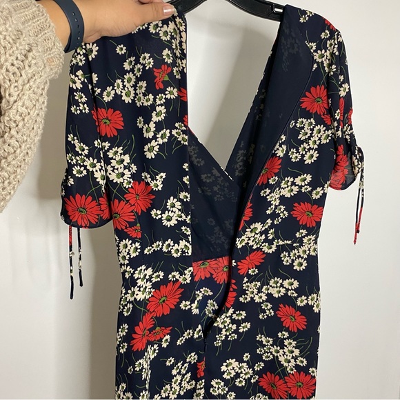 Madewell Hillside Daisy Floral Midi Wrap Dress Size 00 - Picture 8 of 11